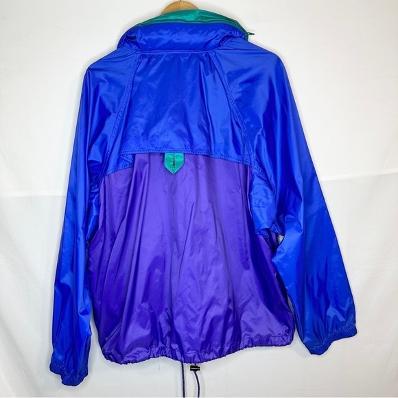 VINTAGE American Eagle 80s Zip Up Windbreaker Packable Hood Lightweight Mens XL - Picture 11 of 13